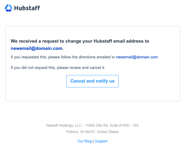 requested email change address