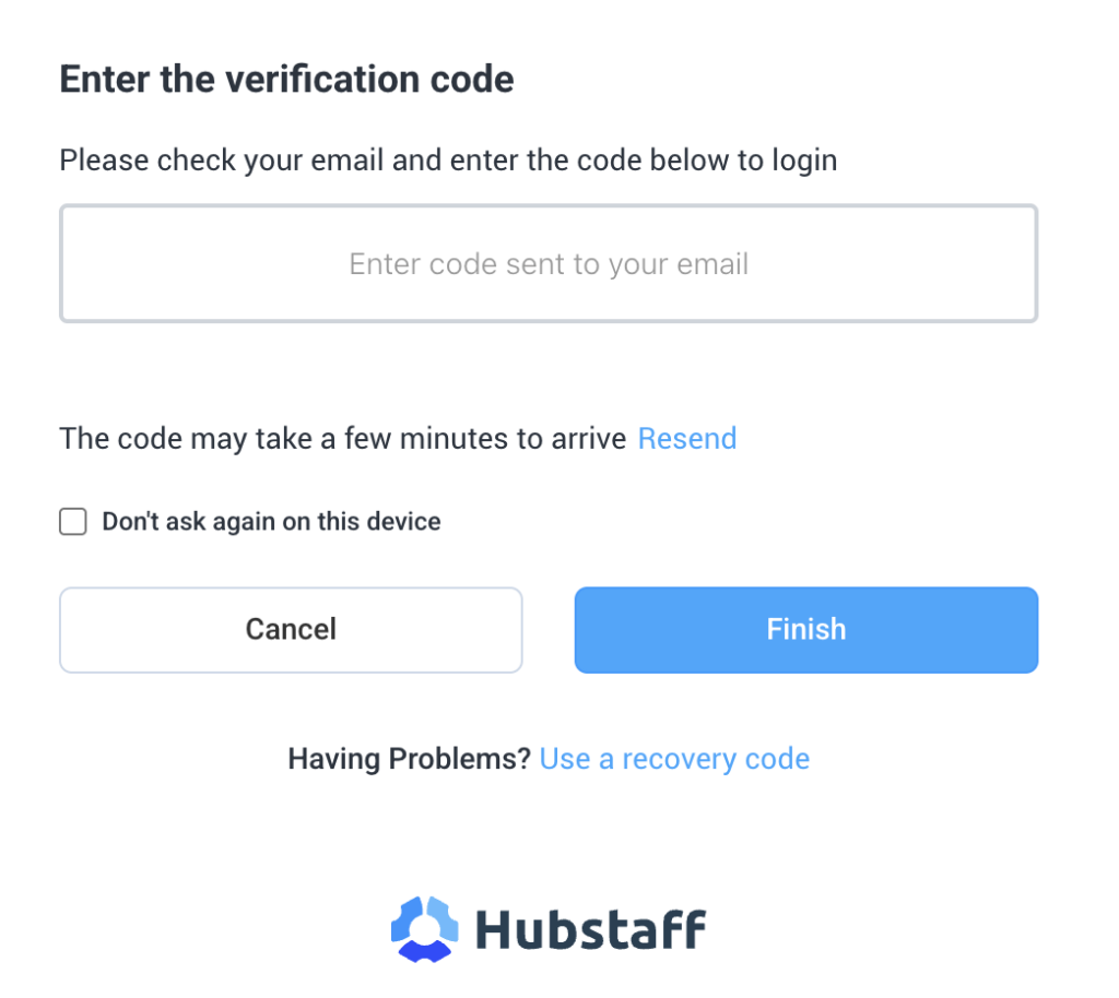 Enter verification code