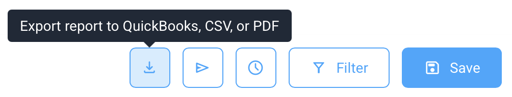 Time and Activity report export button